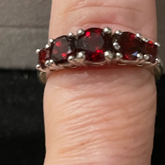 QVC Jewelry - 925 Sterling Silver Genuine Ruby Pyramid Ring